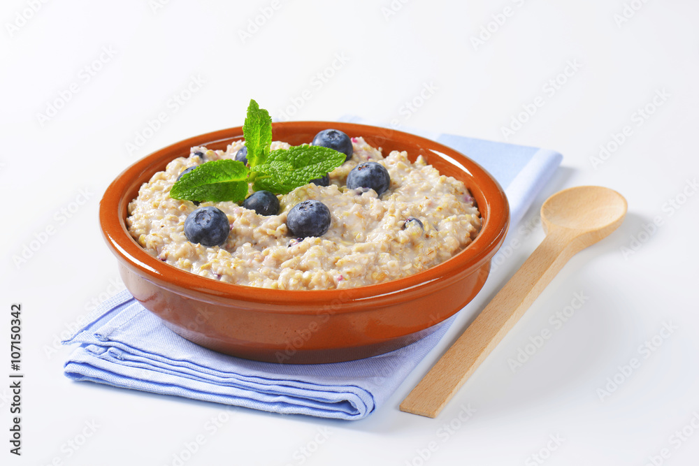 Poster Whole grain oat porridge