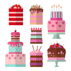 Vector flat illustration of cake