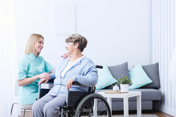 Senior lady on wheelchair