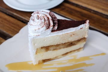 Tiramisu cake with cream
