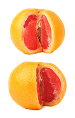 Fresh juicy grapefruit isolated over the white background