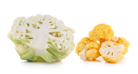 fresh cauliflower on white background