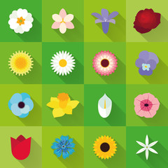Icone di fiori in flat design © provideant