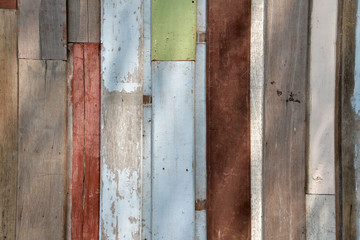 Peeled Painted Wooden Planks Background
