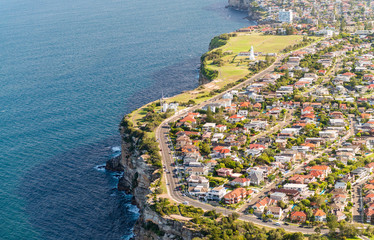 Aerial view of Sydney coastline, Australia