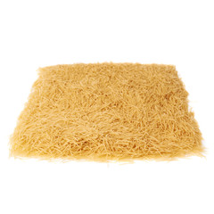 Pile of dry noodles pasta over isolated white background