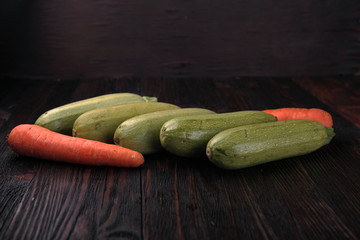 Vegetables on wood. Bio Healthy food, herbs and spices. Vegan.
