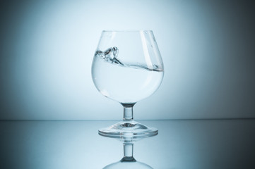 Water Alcohol Moving Inside A Glass