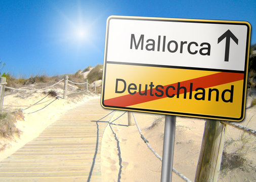 Mallorca Deutschland Schild 