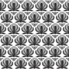 Seamless black pattern on a white background