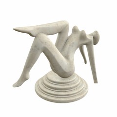 Abstract sculpture of graceful girl on a stand.