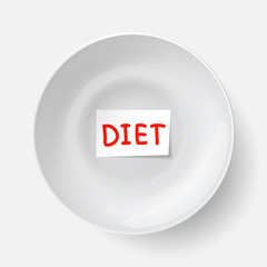 White empty plate for dieting
