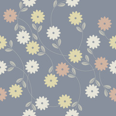 Seamless pattern with colorful flowers for your creative designs
