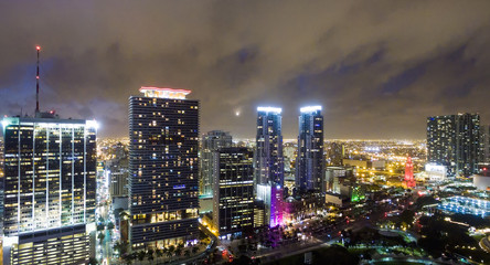 Fototapeta na wymiar Awesome aerial view of Downtown Miami