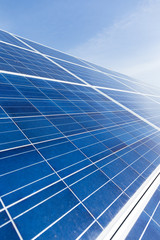 Obraz premium Solar panel texture with blue sky
