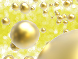 golden pearl on gold background