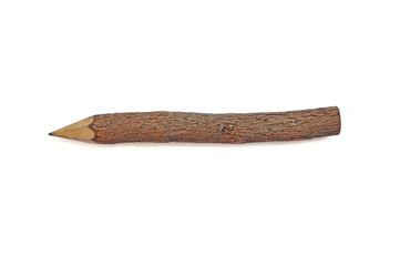Wooden pencil on white background