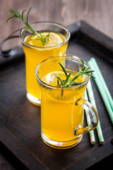 Homemade lemonade with rosemary