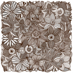 floral zentangle vector illustration