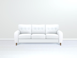 Interior With White Leather Sofa Illustration 