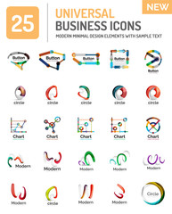 Logo collection, abstract geometric business icon set