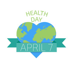 Health day poster. Flat style vector illustration