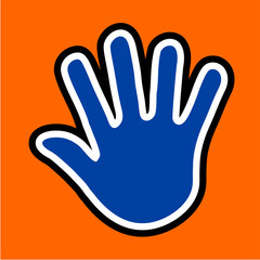 blue hand symbol