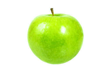 Green apple, isolated on white background.