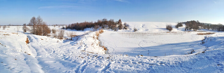 frozen lake with snow © tarasylo