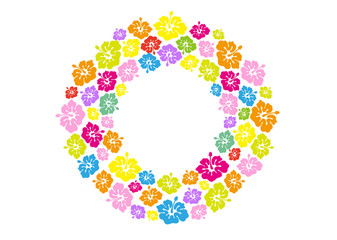 イラスト素材「ハイビスカスのフレーム」