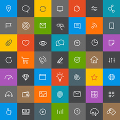 Modern web and mobile application pictograms collection. Lineart