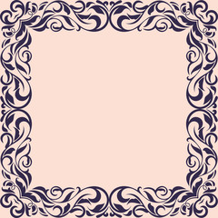 Frame with vintage pattern.Background with floral design.