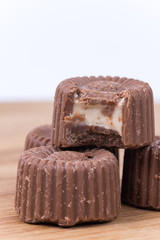 Chocolate stuffed with cream