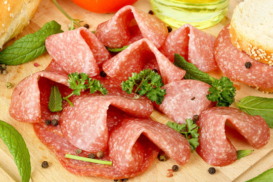 sausage salami slices