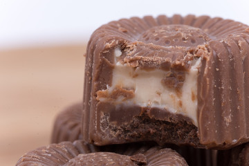 Chocolate stuffed with cream