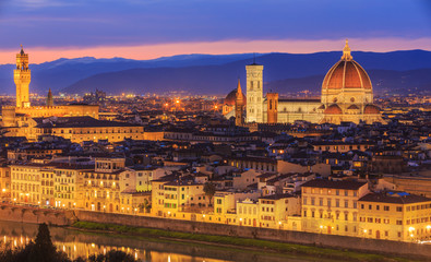 Fototapeta na wymiar Sunset at Florence, Toscana, Italy