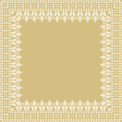 Classic vector square frame with arabesques and orient elements. Abstract fine ornament with place for text