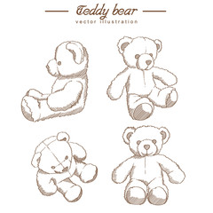 Fototapeta premium Hand drawn teddy bear