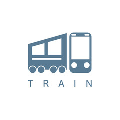 abstract icon vector design template of train