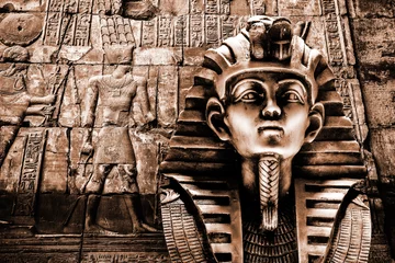 Photo sur Plexiglas Egypte Masque de Toutankhamon pharaon en pierre