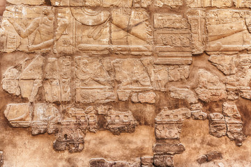 old egypt hieroglyphs carved on the stone