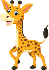 Cute giraffe cartoon - 107172903
