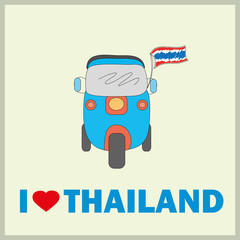 Thai traditional Tuk Tuk of Thailand, i Love Thailand