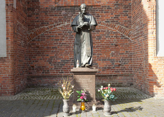 Pope John Paul II statue in Torun, Poland 
