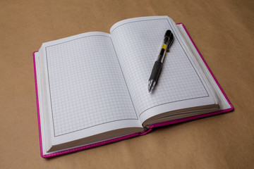 Note book and a pen on paper