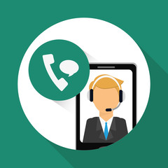 technical service and call center icon design, vector illustration