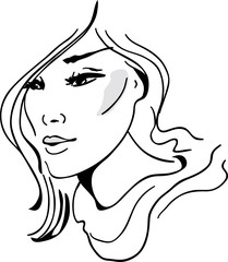 Stylish beautiful model for fashion design. Hand-drawn graphic illustration.