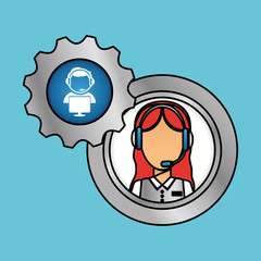 technical service and call center icon design, vector illustration
