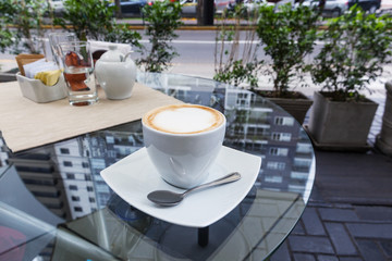 coffee cup with cappuccino