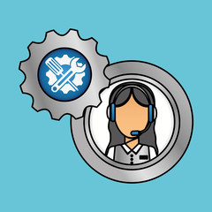 technical service and call center icon design, vector illustration